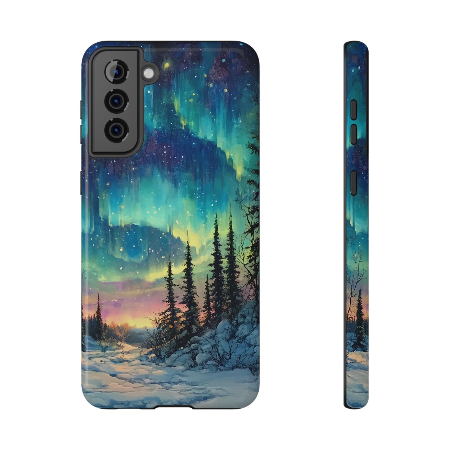 Aurora Borealis Impact-Resistant Phone Case - Durable Protection with Stunning Northern Lights Design