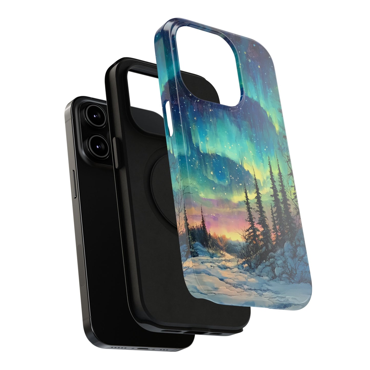 Aurora Borealis Impact-Resistant Phone Case - Durable Protection with Stunning Northern Lights Design