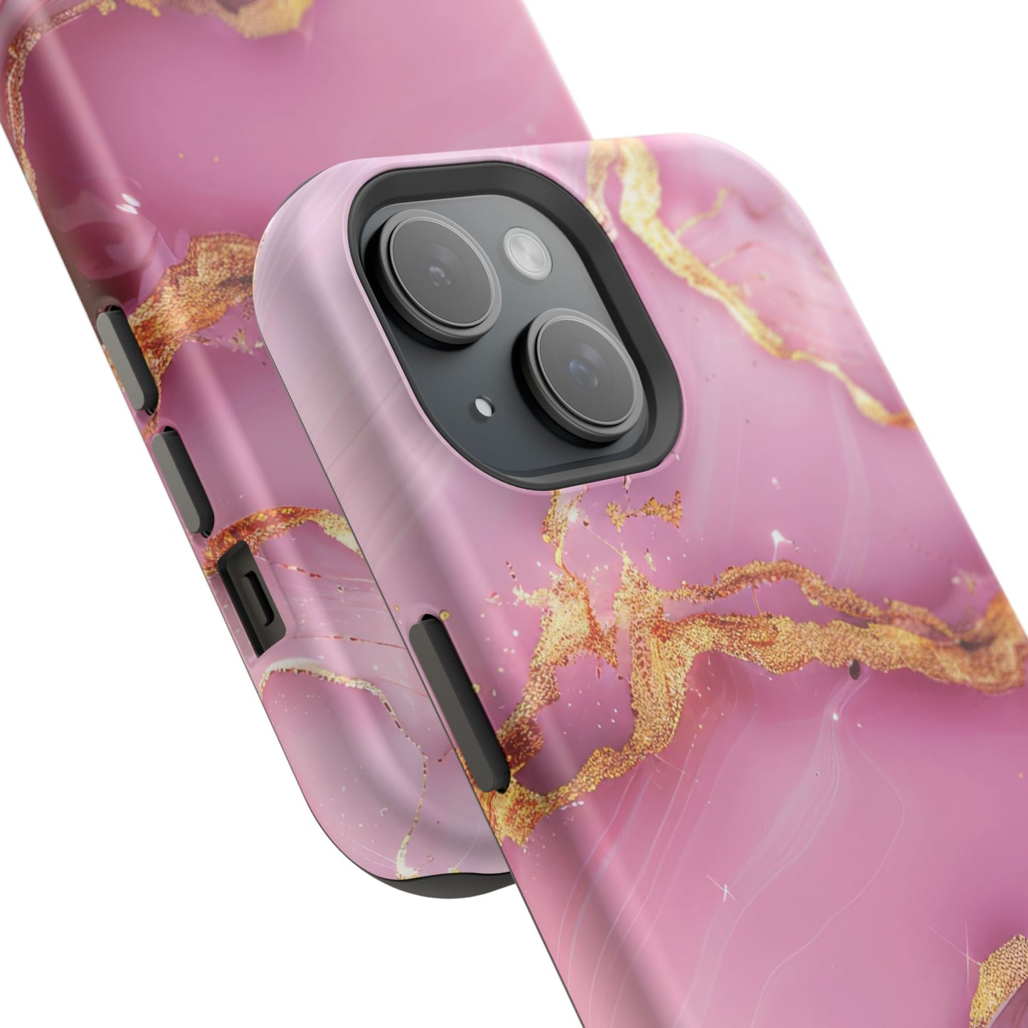 Elegant Marble Phone Case - Pink & Gold