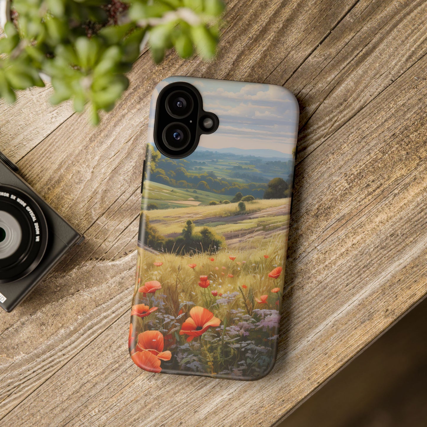 Phone Case with Beautiful Poppy Field Design