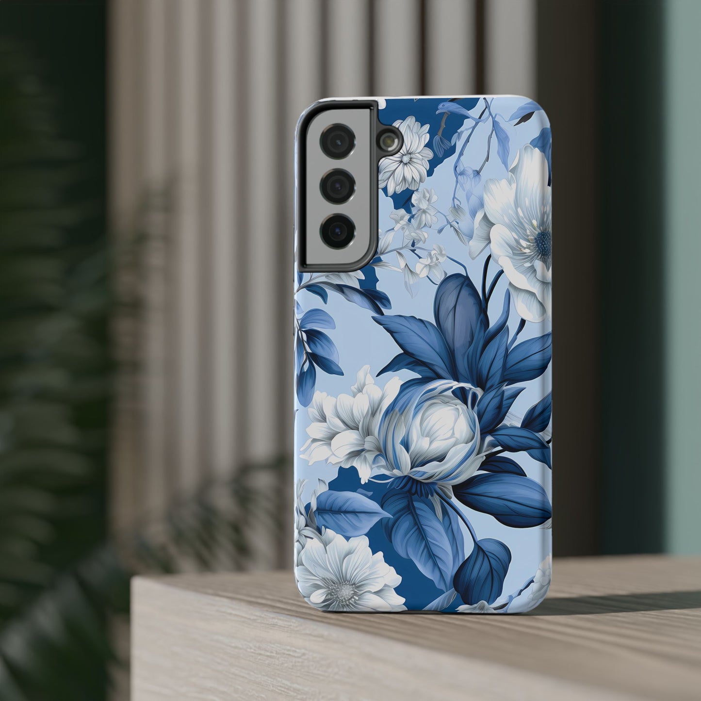 Elegant Blue Floral Phone Case