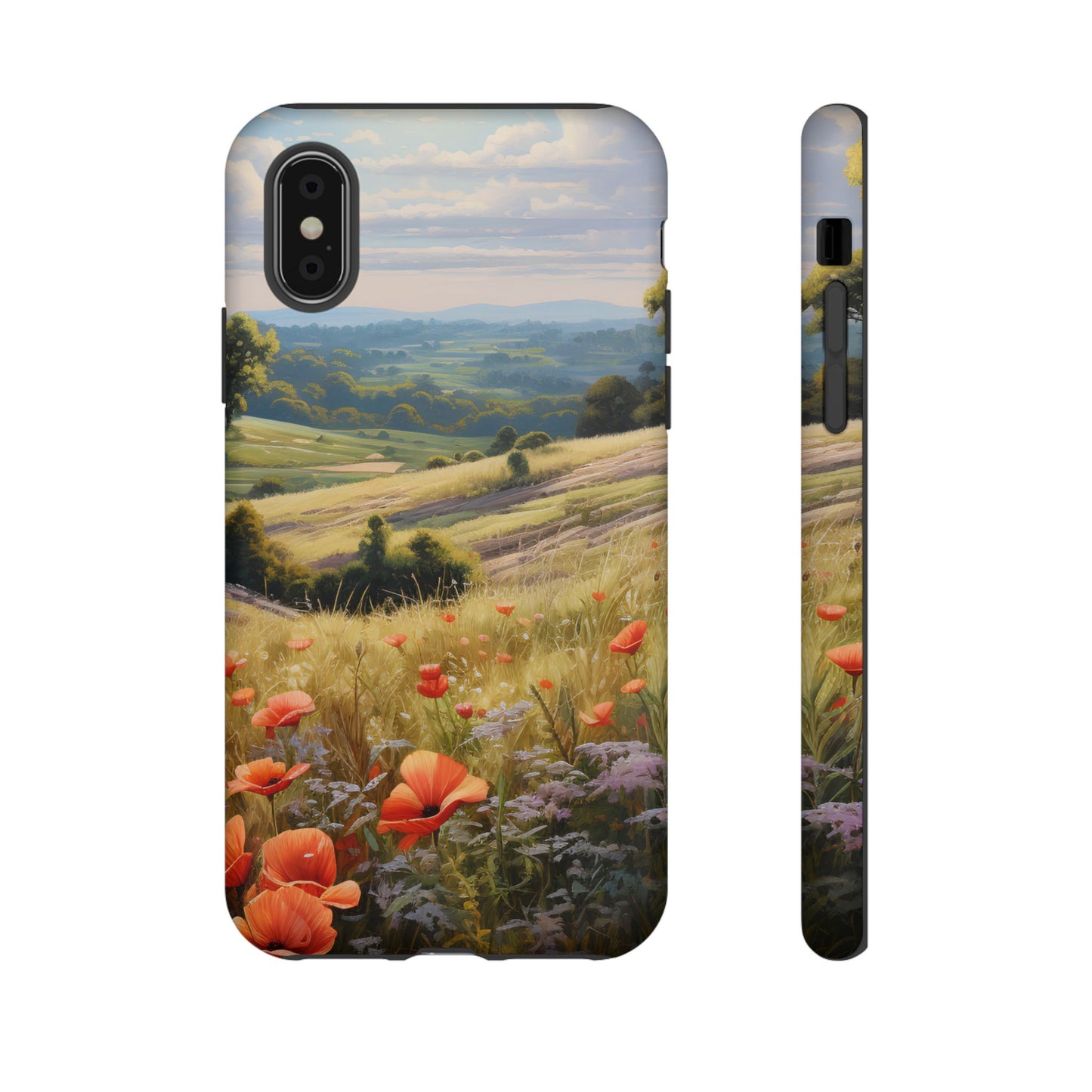 Phone Case with Beautiful Poppy Field Design