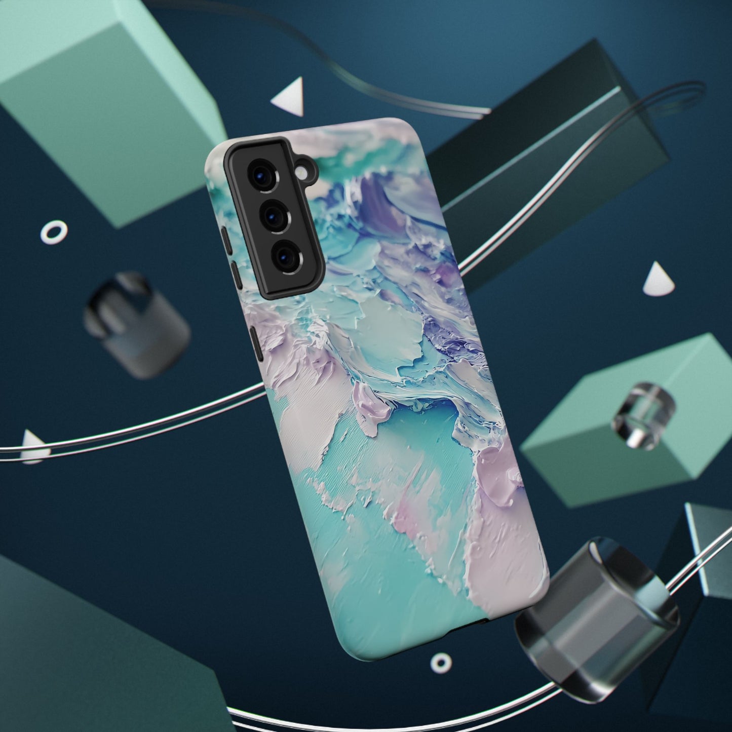 Aqua Abstract Impact-Resistant Phone Case