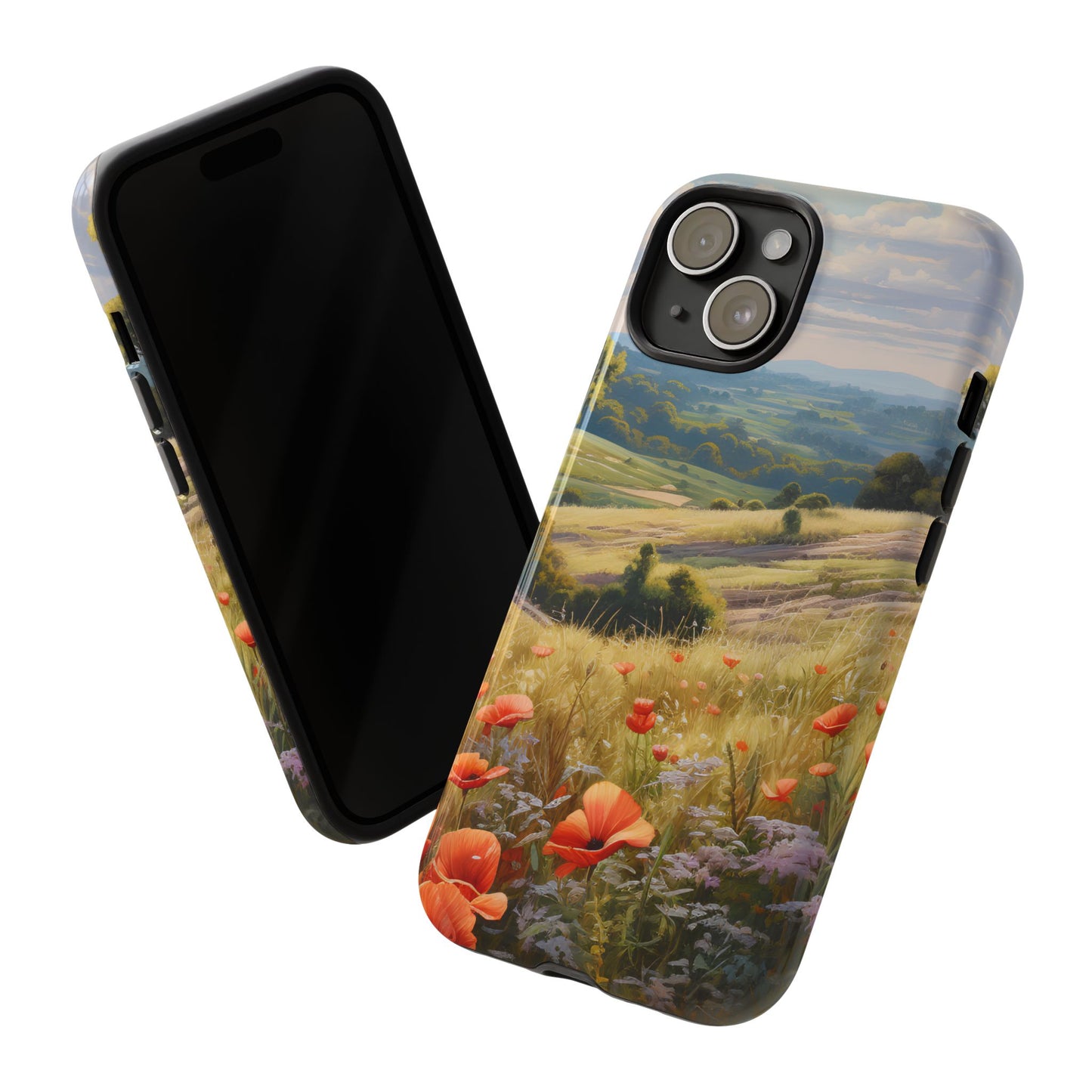 Phone Case with Beautiful Poppy Field Design