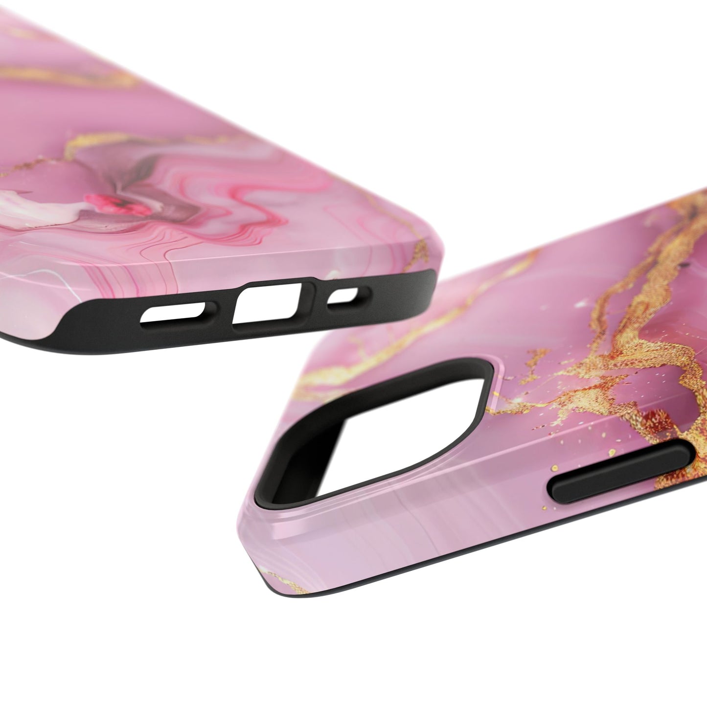 Elegant Marble Phone Case - Pink & Gold