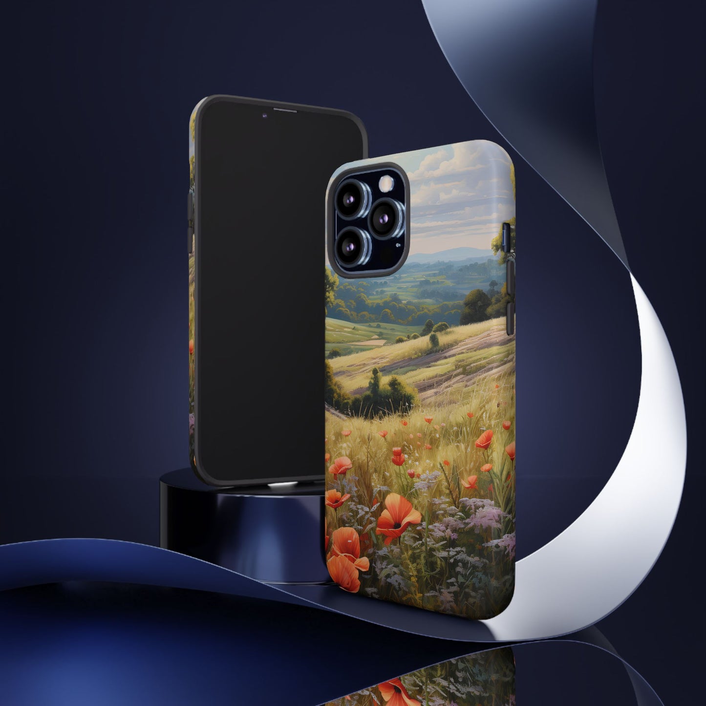Phone Case with Beautiful Poppy Field Design