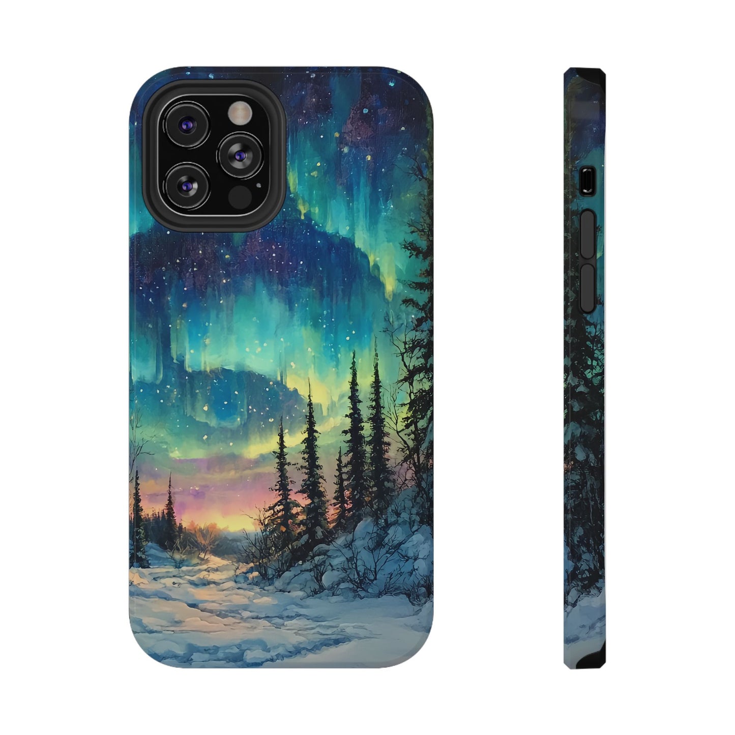 Aurora Borealis Impact-Resistant Phone Case - Durable Protection with Stunning Northern Lights Design