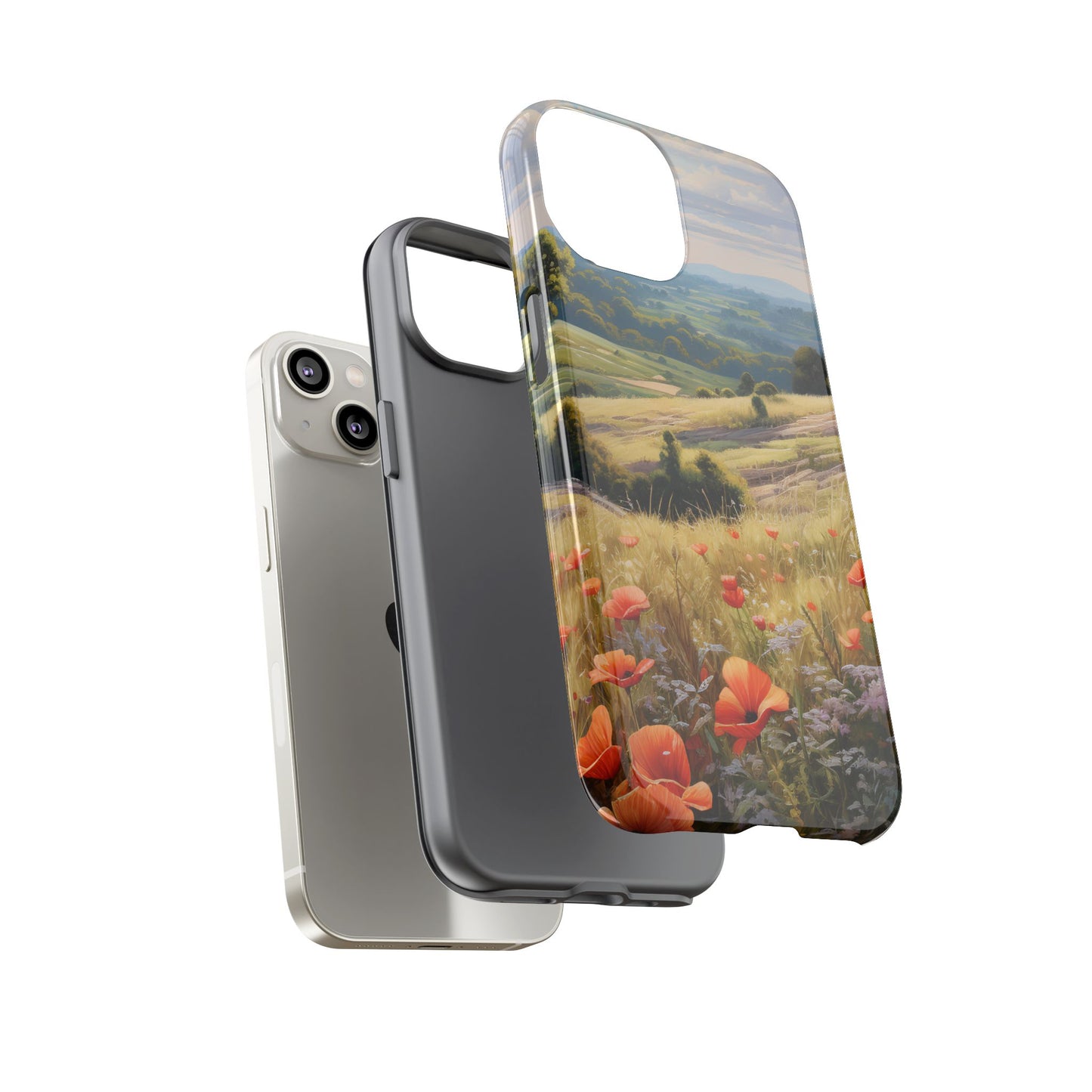 Phone Case with Beautiful Poppy Field Design