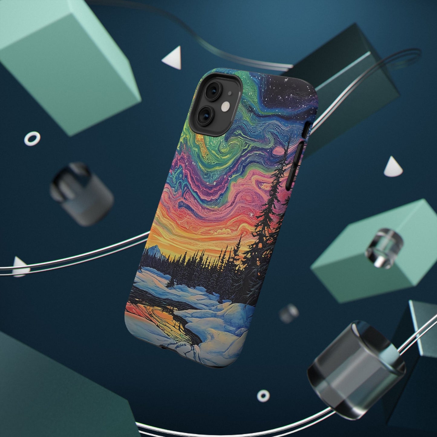 Nature-Inspired Impact-Resistant Phone Case - Vibrant Galaxy Sky Design