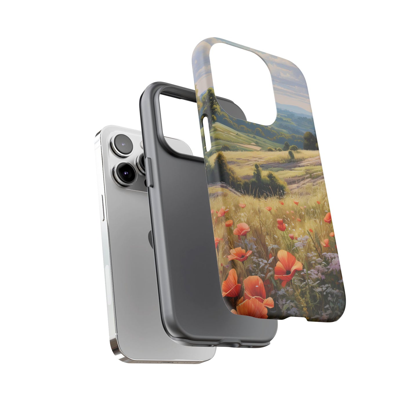 Phone Case with Beautiful Poppy Field Design