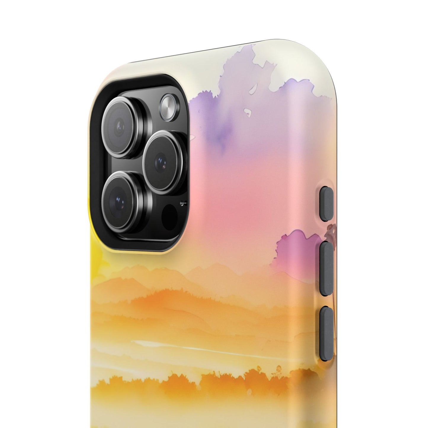 Scenic Landscape IPhone Case - Floral Sunset Design