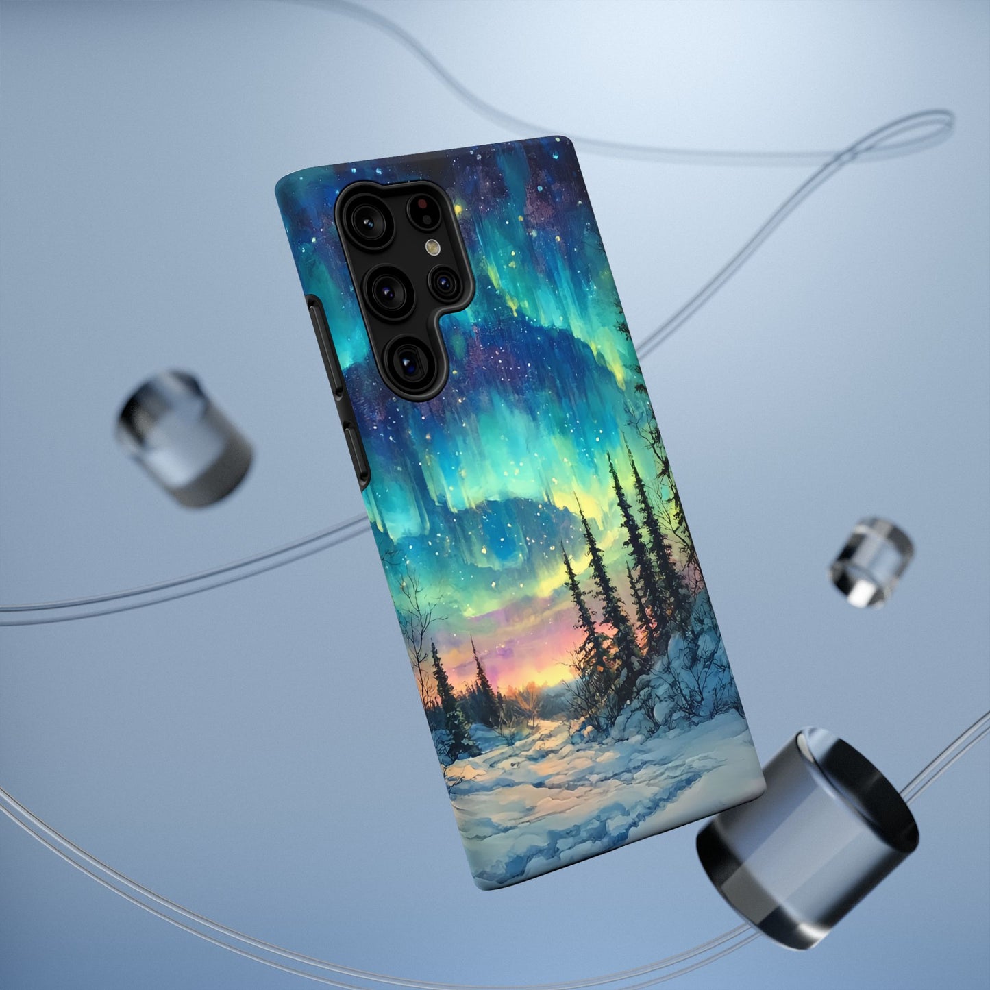 Aurora Borealis Impact-Resistant Phone Case - Durable Protection with Stunning Northern Lights Design