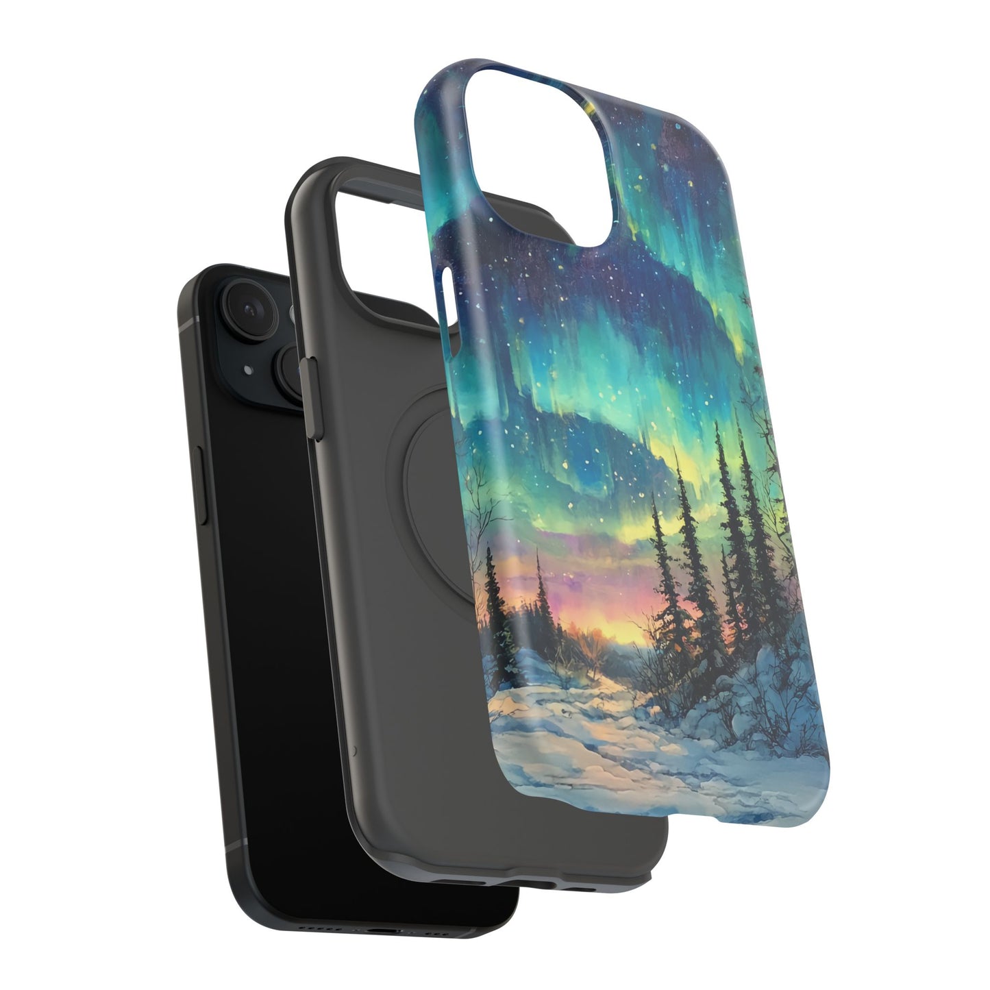 Aurora Borealis Impact-Resistant Phone Case - Durable Protection with Stunning Northern Lights Design