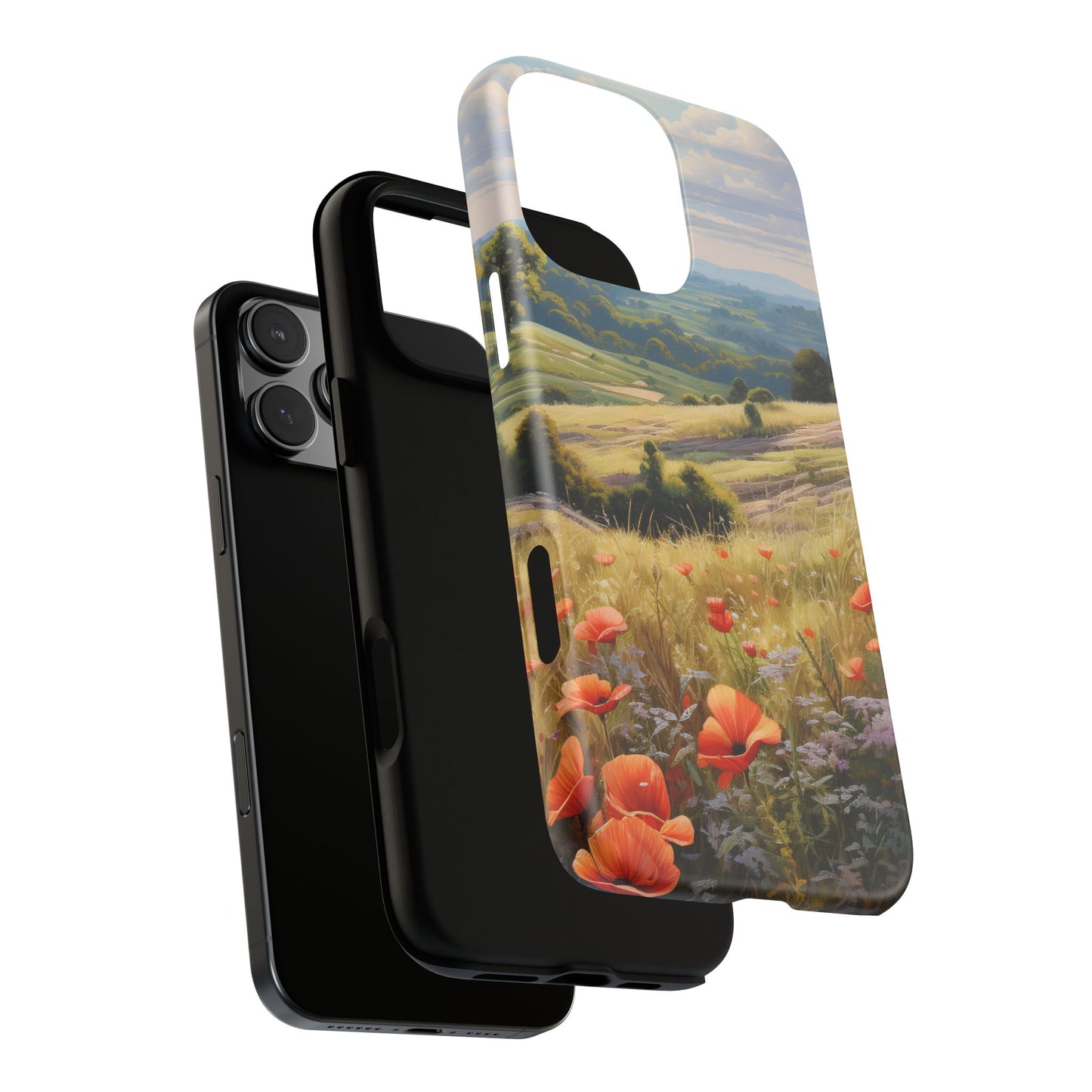 Phone Case with Beautiful Poppy Field Design