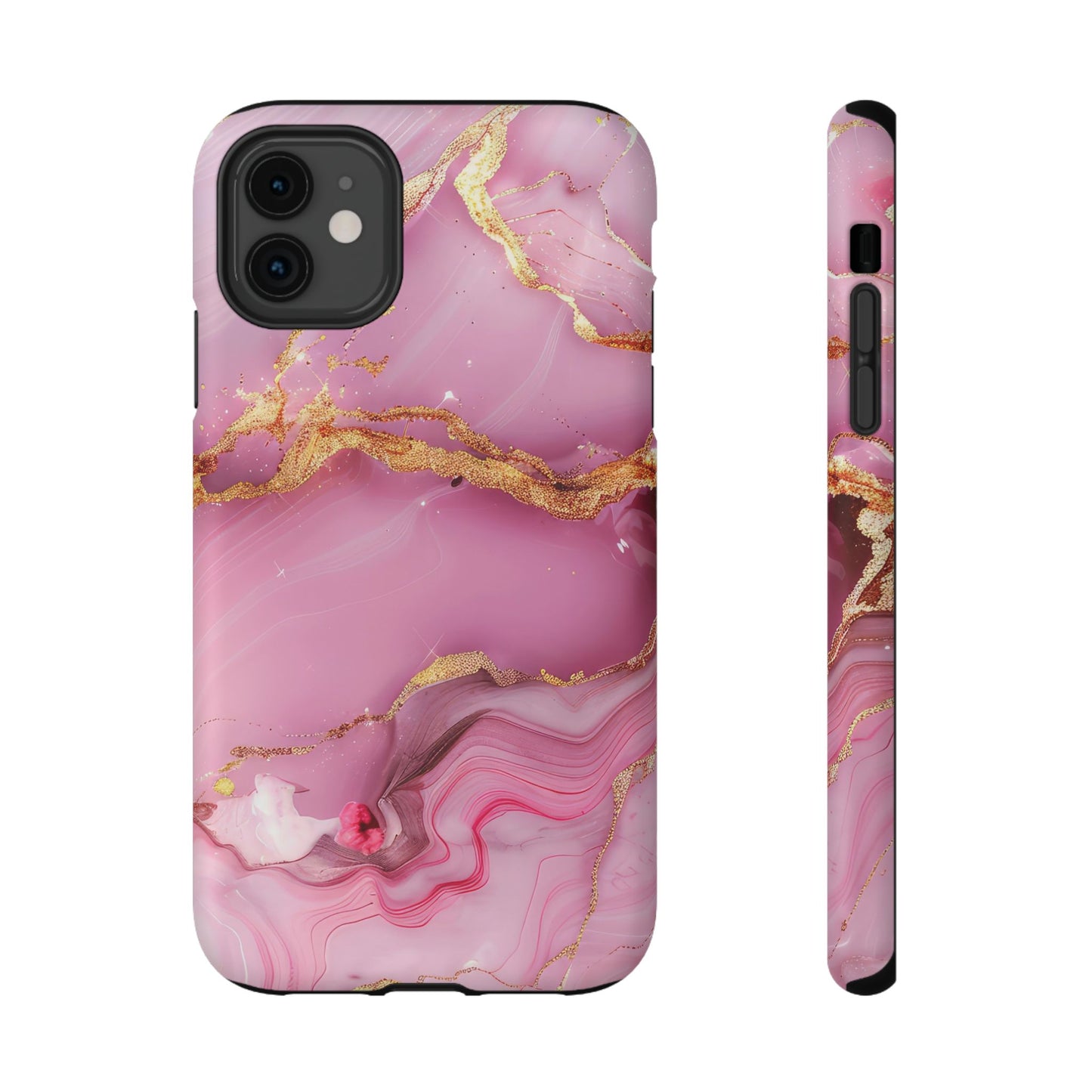 Elegant Marble Phone Case - Pink & Gold
