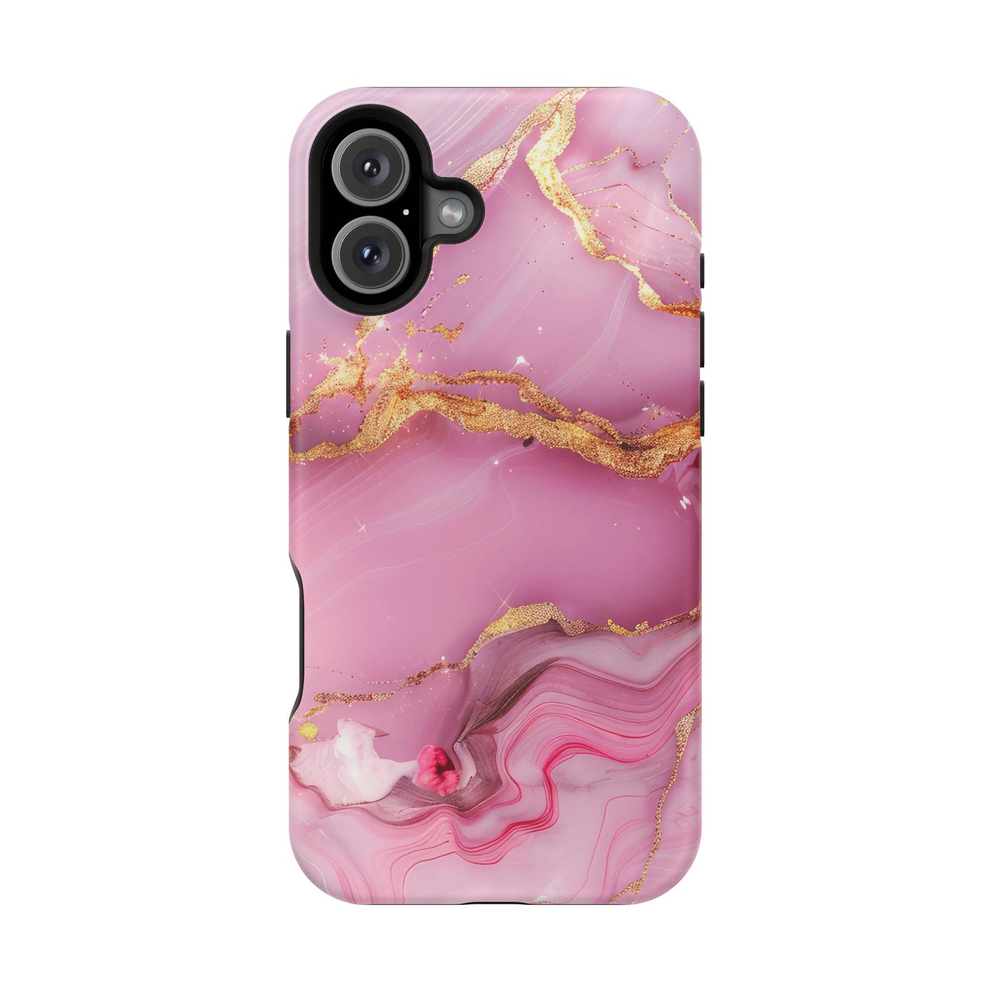 Elegant Marble Phone Case - Pink & Gold