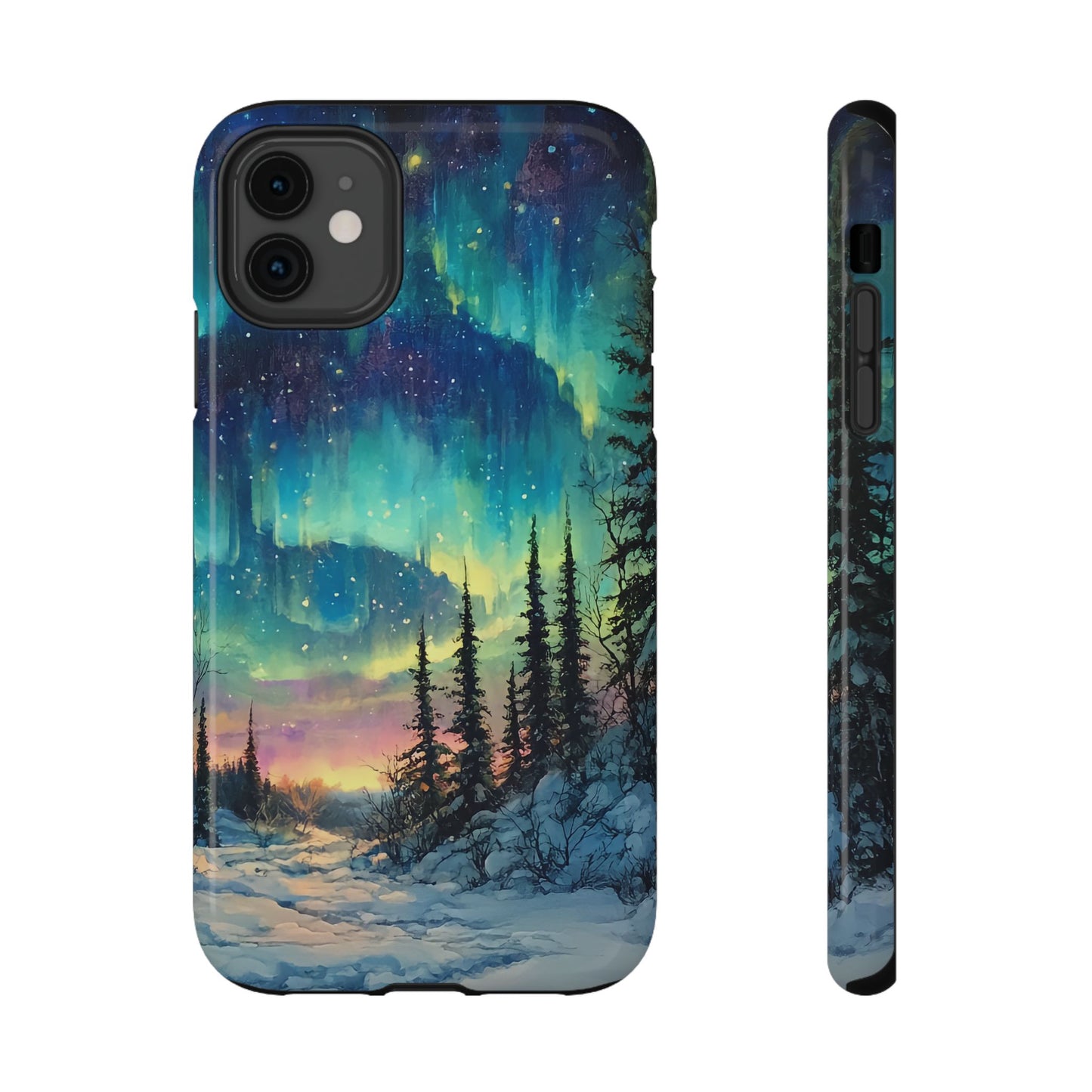 Aurora Borealis Impact-Resistant Phone Case - Durable Protection with Stunning Northern Lights Design