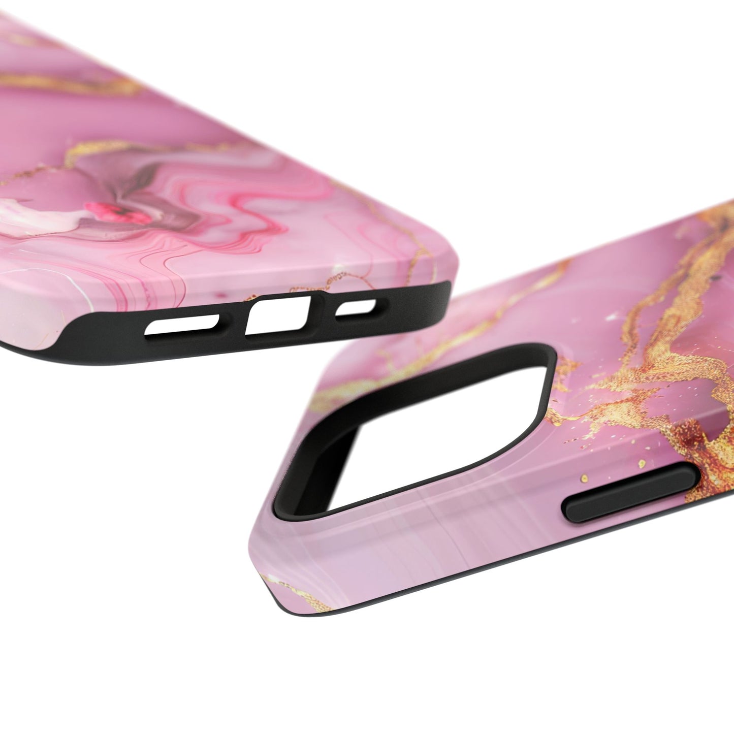 Elegant Marble Phone Case - Pink & Gold