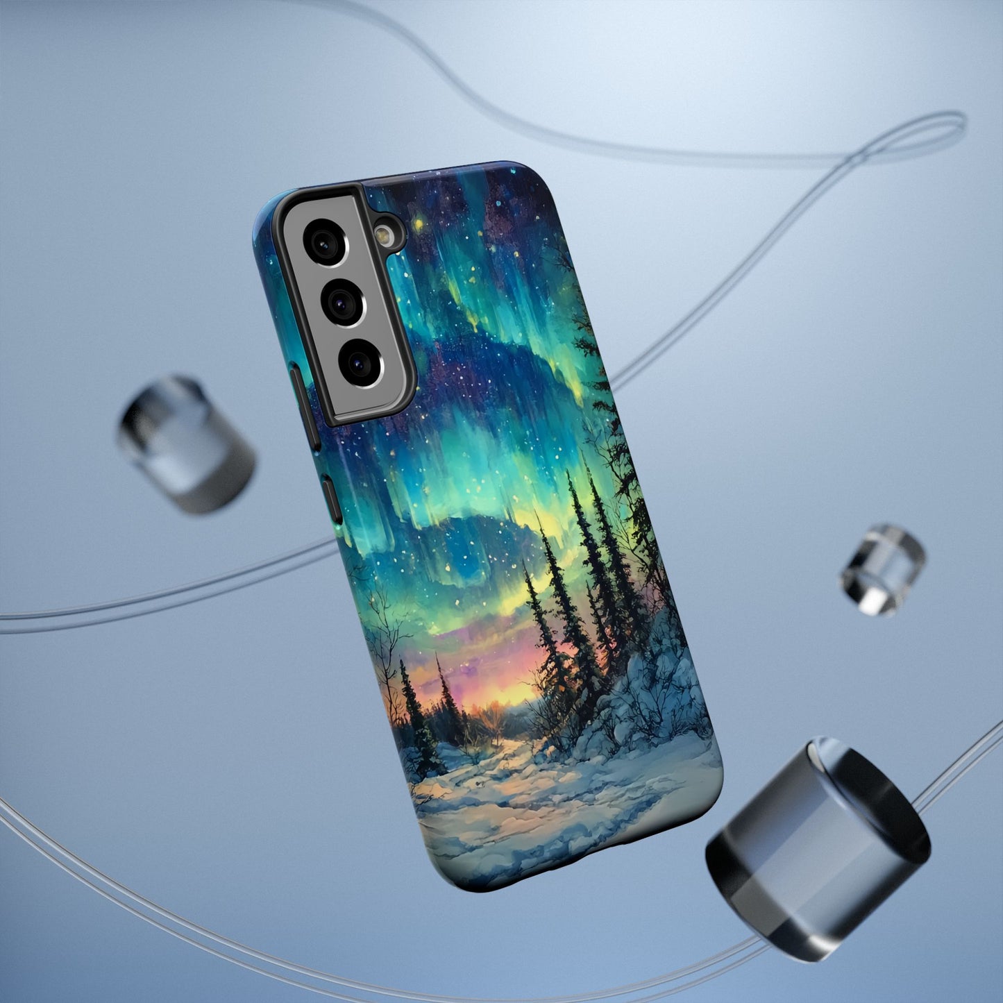 Aurora Borealis Impact-Resistant Phone Case - Durable Protection with Stunning Northern Lights Design