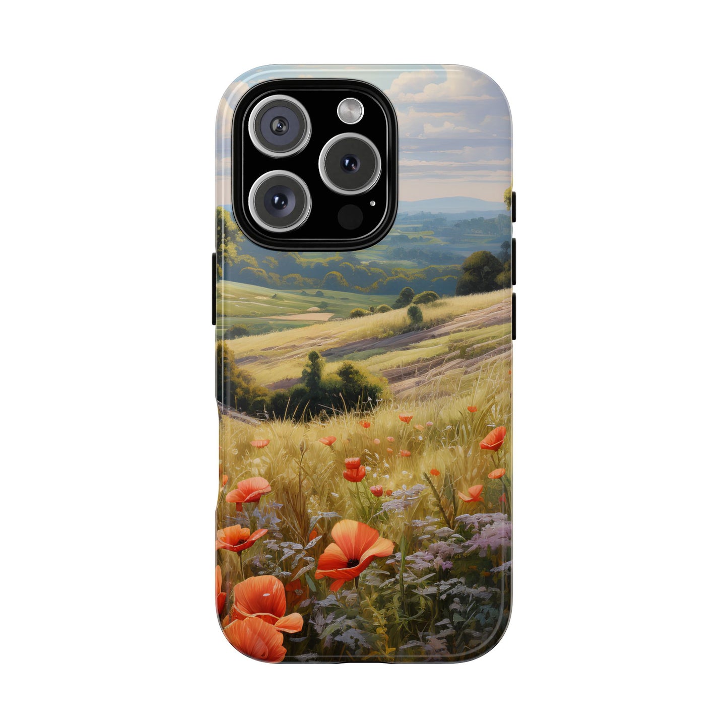 Phone Case with Beautiful Poppy Field Design
