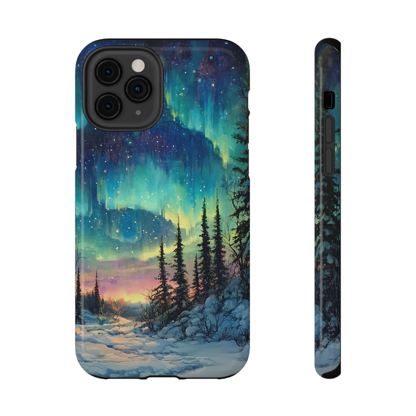 Aurora Borealis Impact-Resistant Phone Case - Durable Protection with Stunning Northern Lights Design