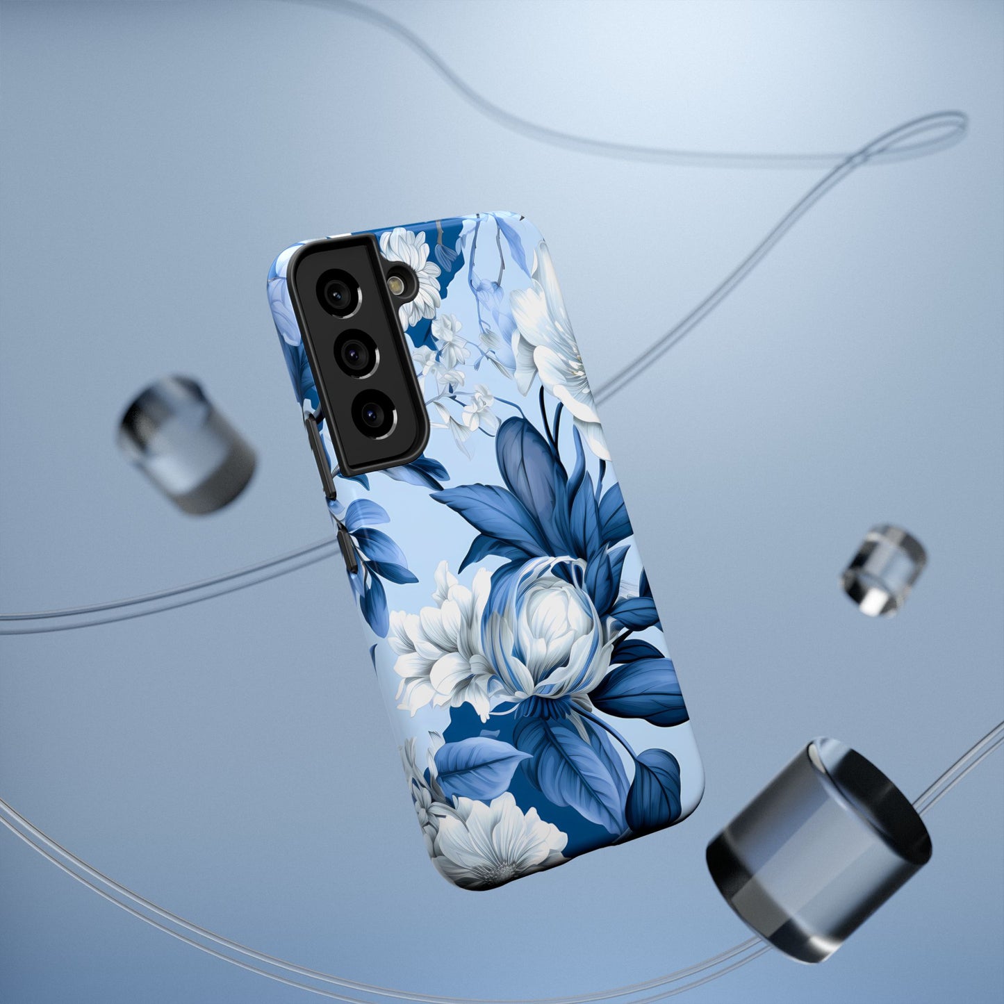 Elegant Blue Floral Phone Case