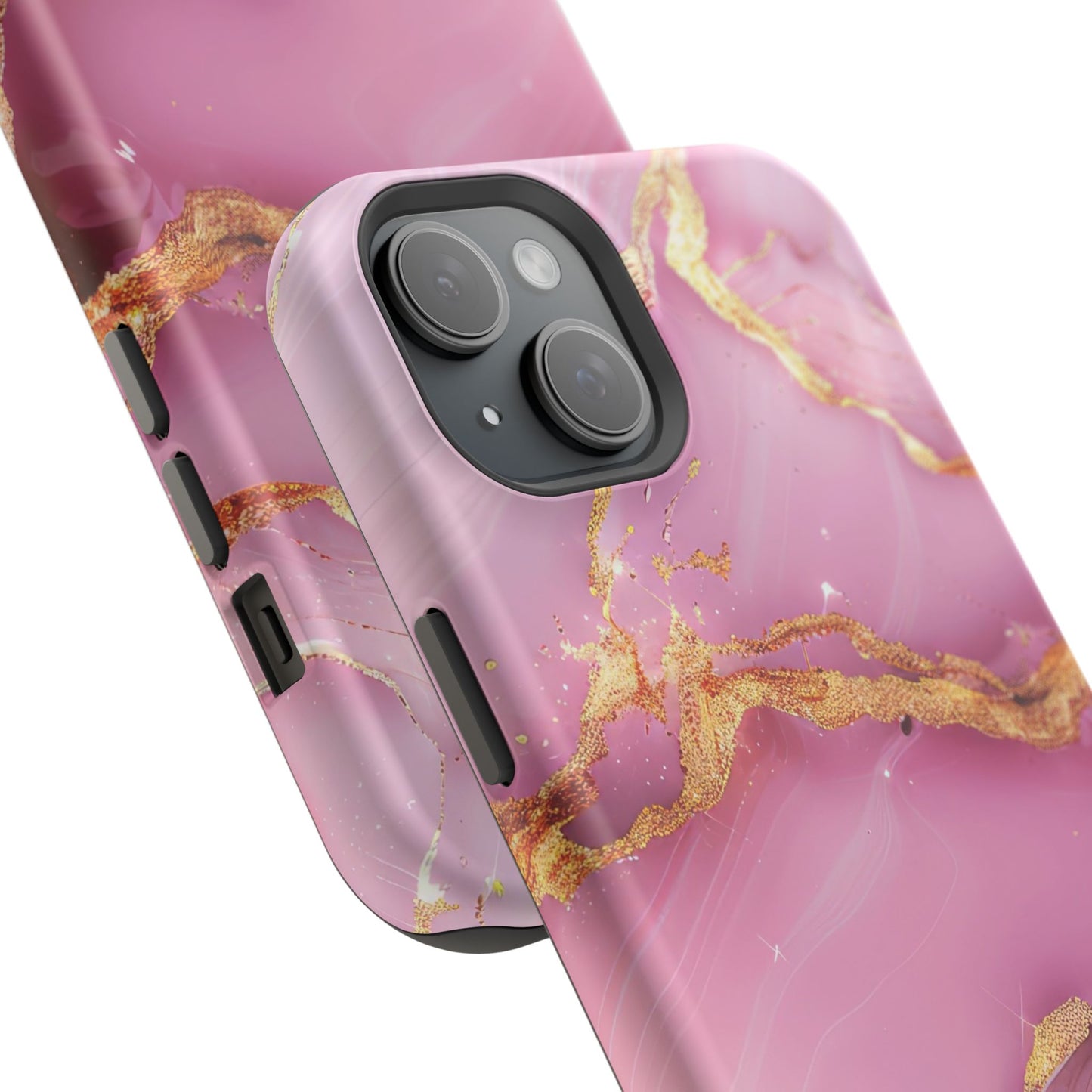 Elegant Marble Phone Case - Pink & Gold