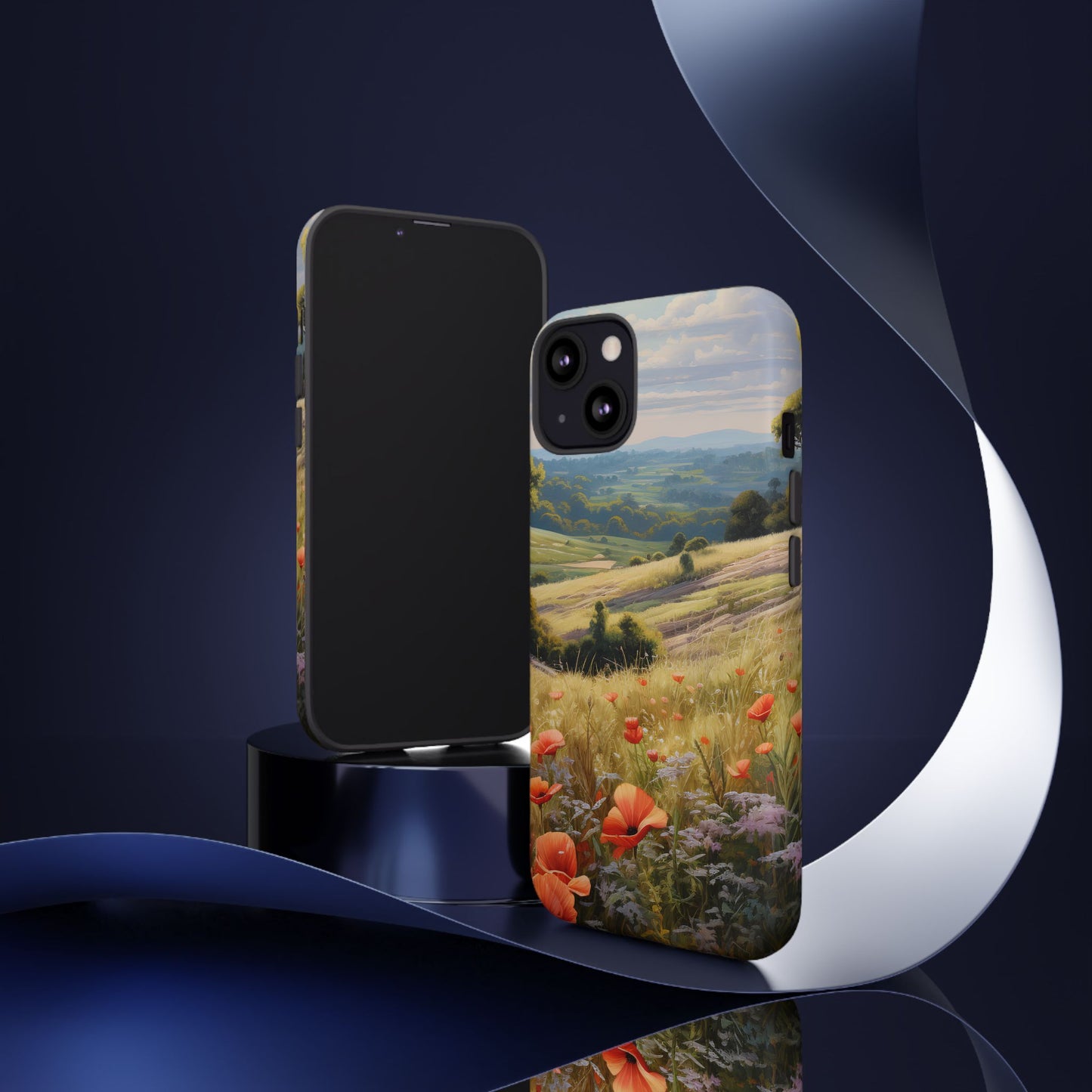 Phone Case with Beautiful Poppy Field Design
