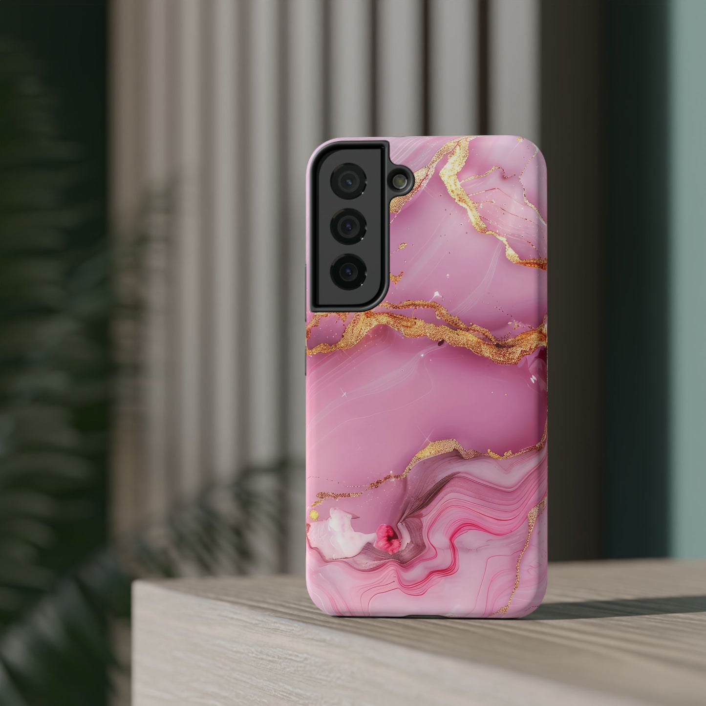 Elegant Marble Phone Case - Pink & Gold