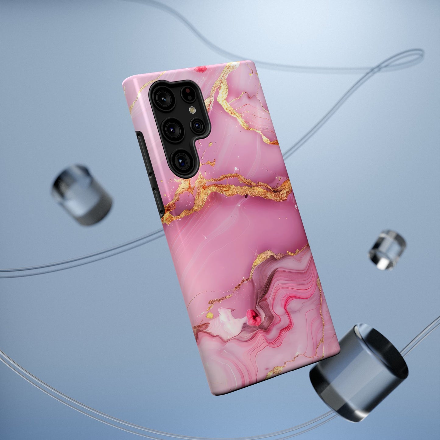 Elegant Marble Phone Case - Pink & Gold
