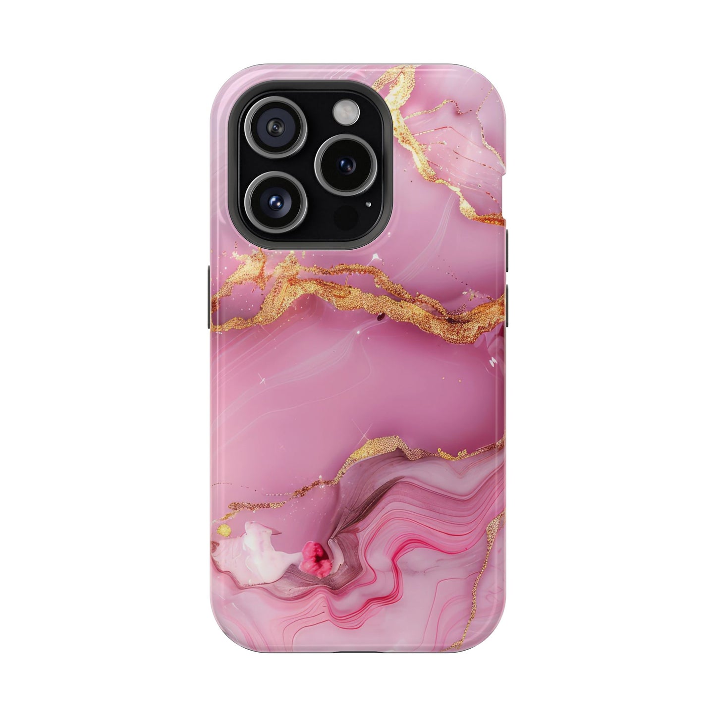 Elegant Marble Phone Case - Pink & Gold