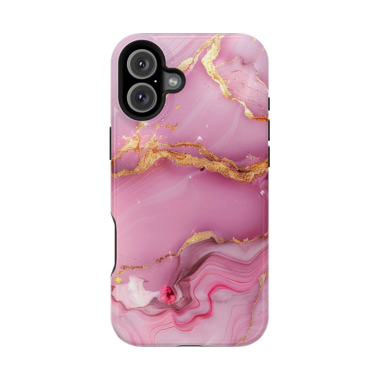 Elegant Marble Phone Case - Pink & Gold