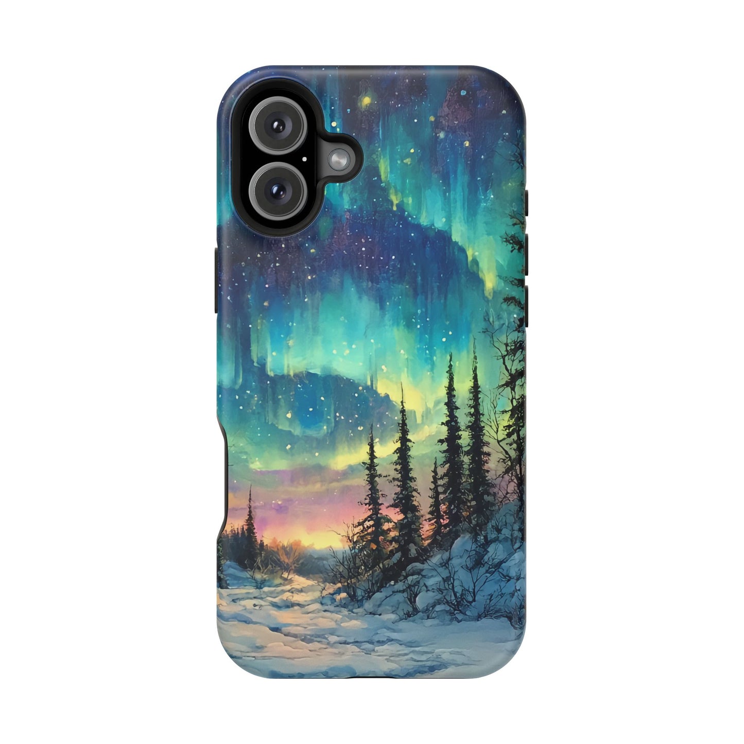 Aurora Borealis Impact-Resistant Phone Case - Durable Protection with Stunning Northern Lights Design