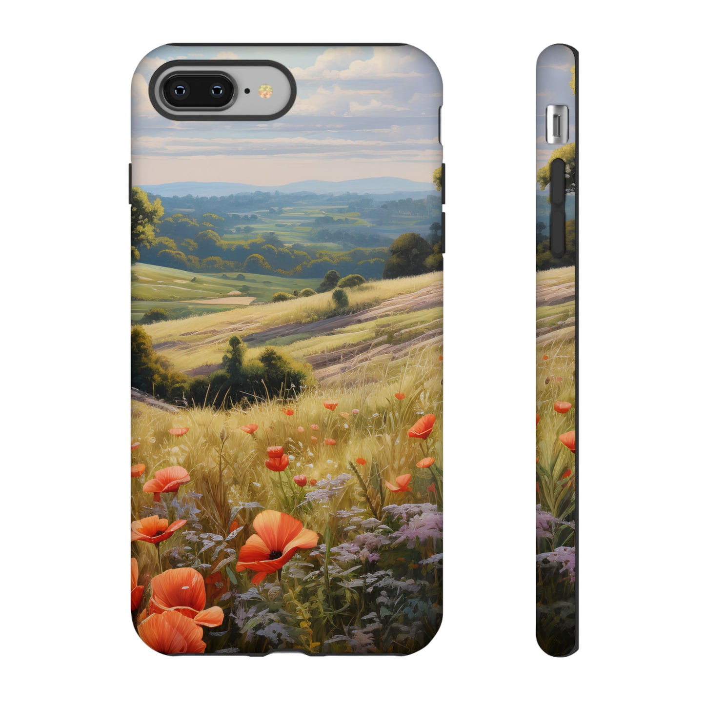 Phone Case with Beautiful Poppy Field Design