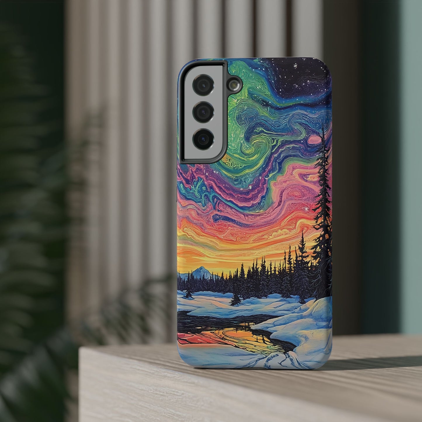 Nature-Inspired Impact-Resistant Phone Case - Vibrant Galaxy Sky Design