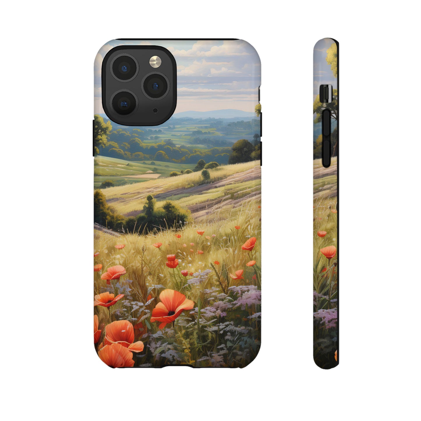 Phone Case with Beautiful Poppy Field Design