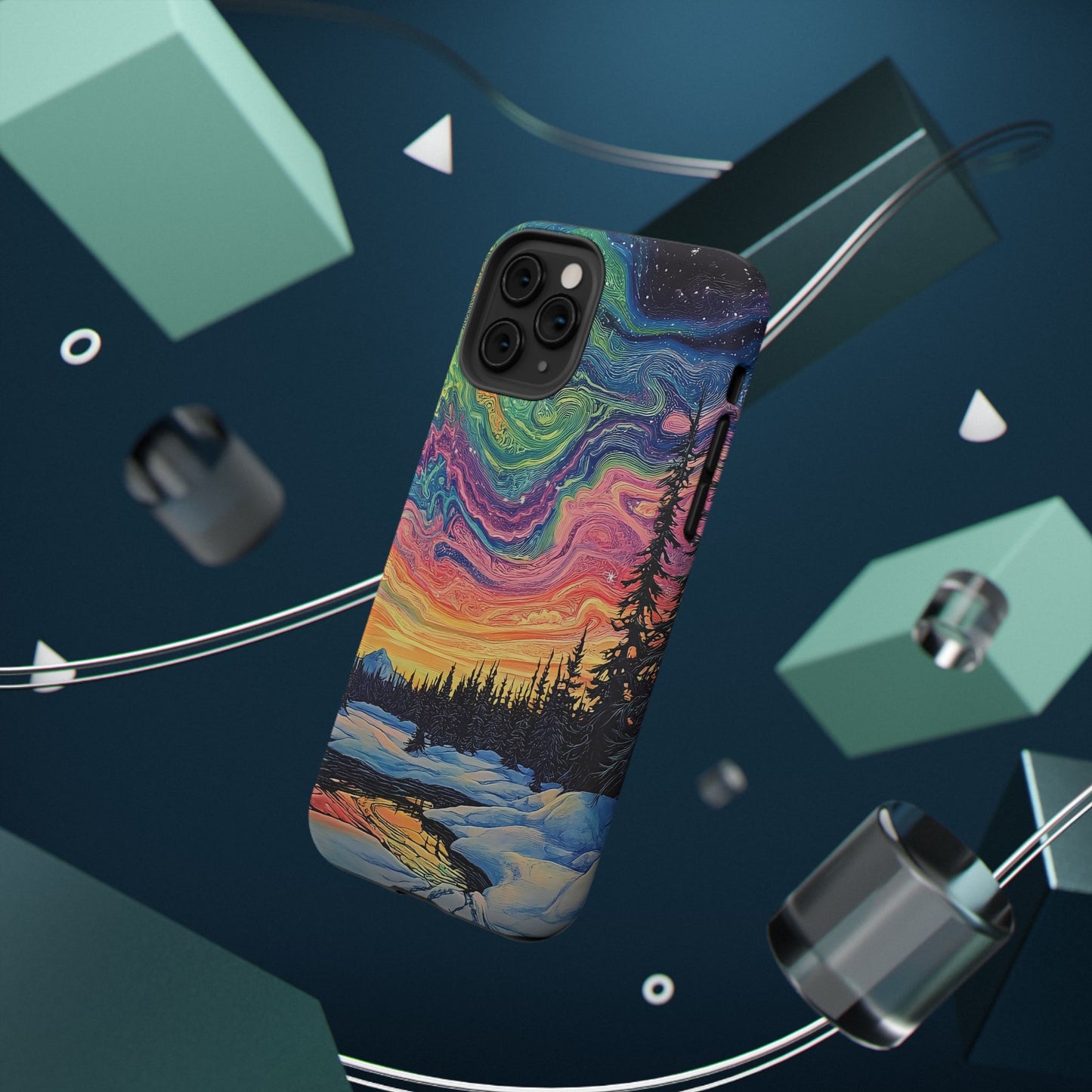 Nature-Inspired Impact-Resistant Phone Case - Vibrant Galaxy Sky Design