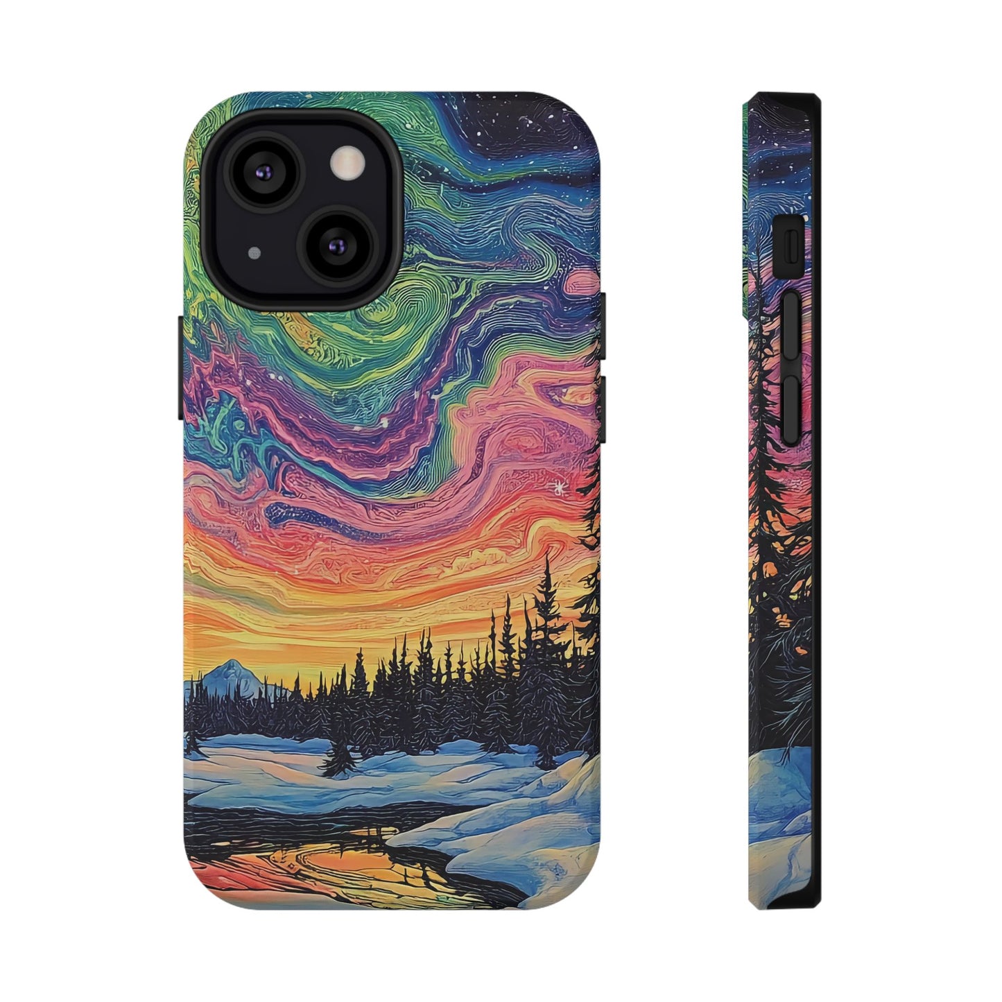 Nature-Inspired Impact-Resistant Phone Case - Vibrant Galaxy Sky Design