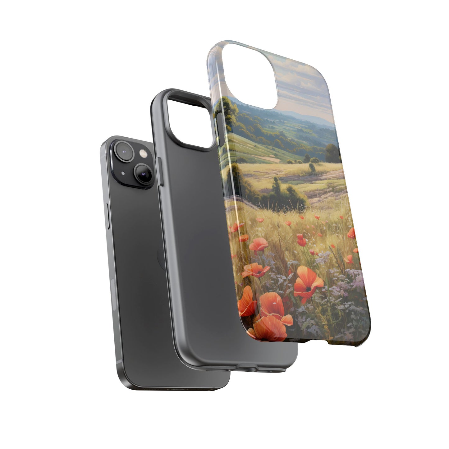 Phone Case with Beautiful Poppy Field Design