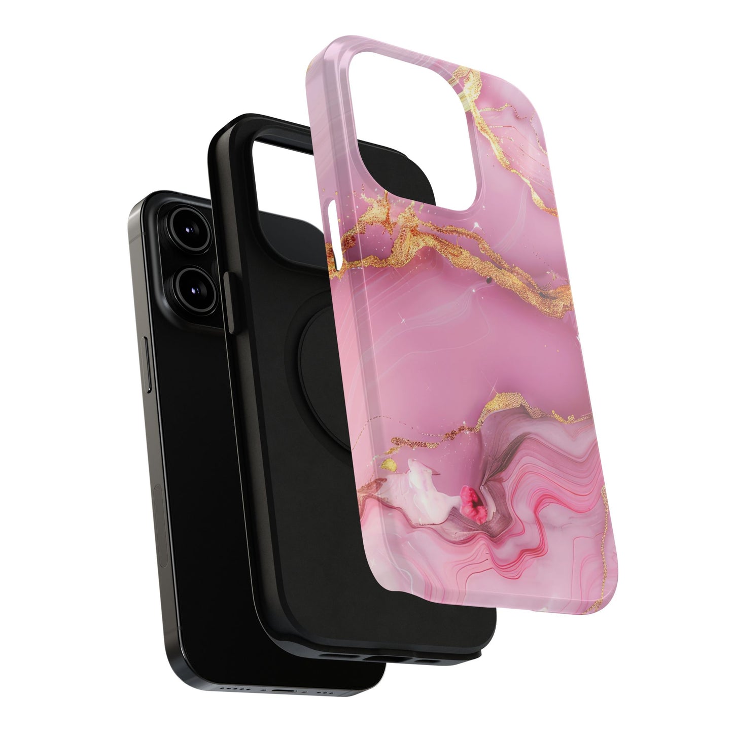 Elegant Marble Phone Case - Pink & Gold