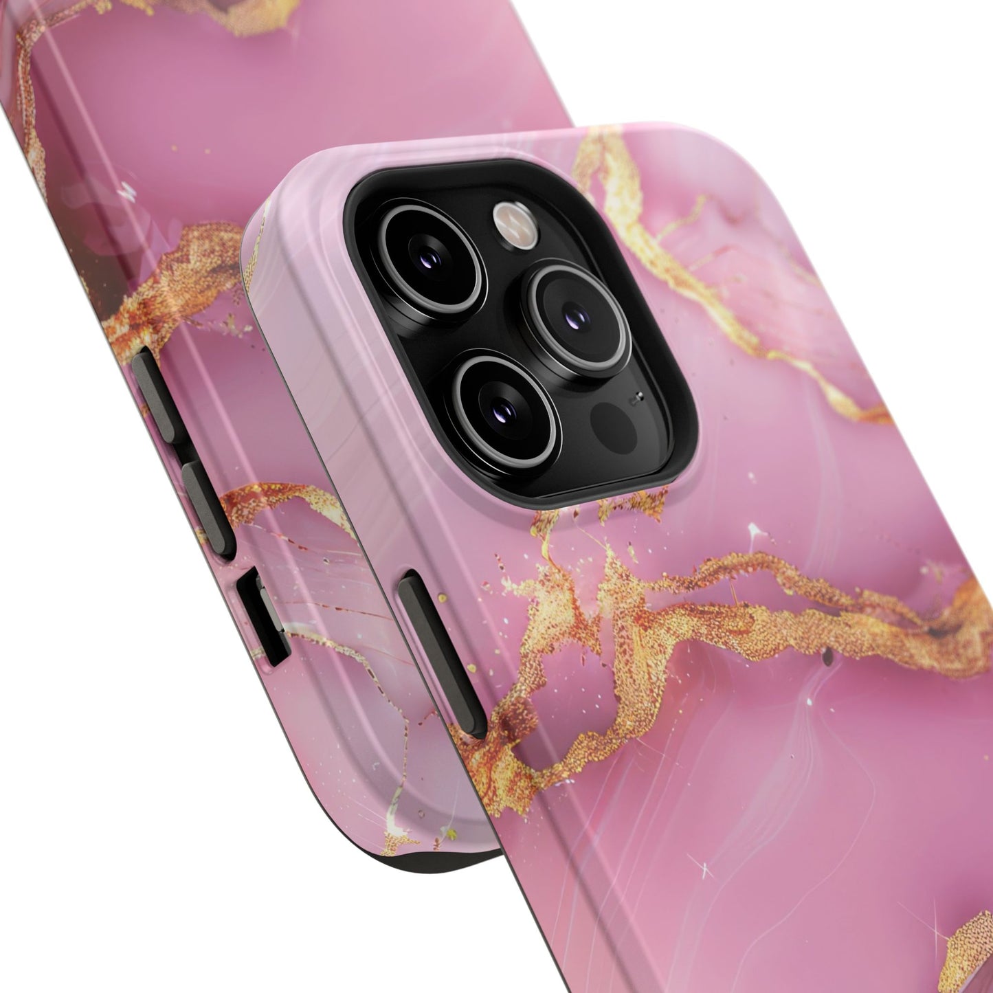 Elegant Marble Phone Case - Pink & Gold