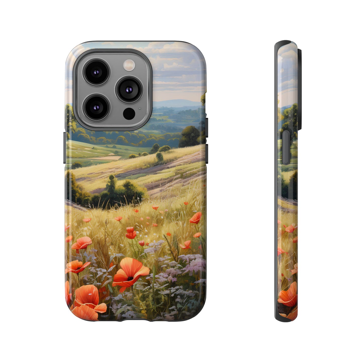 Phone Case with Beautiful Poppy Field Design