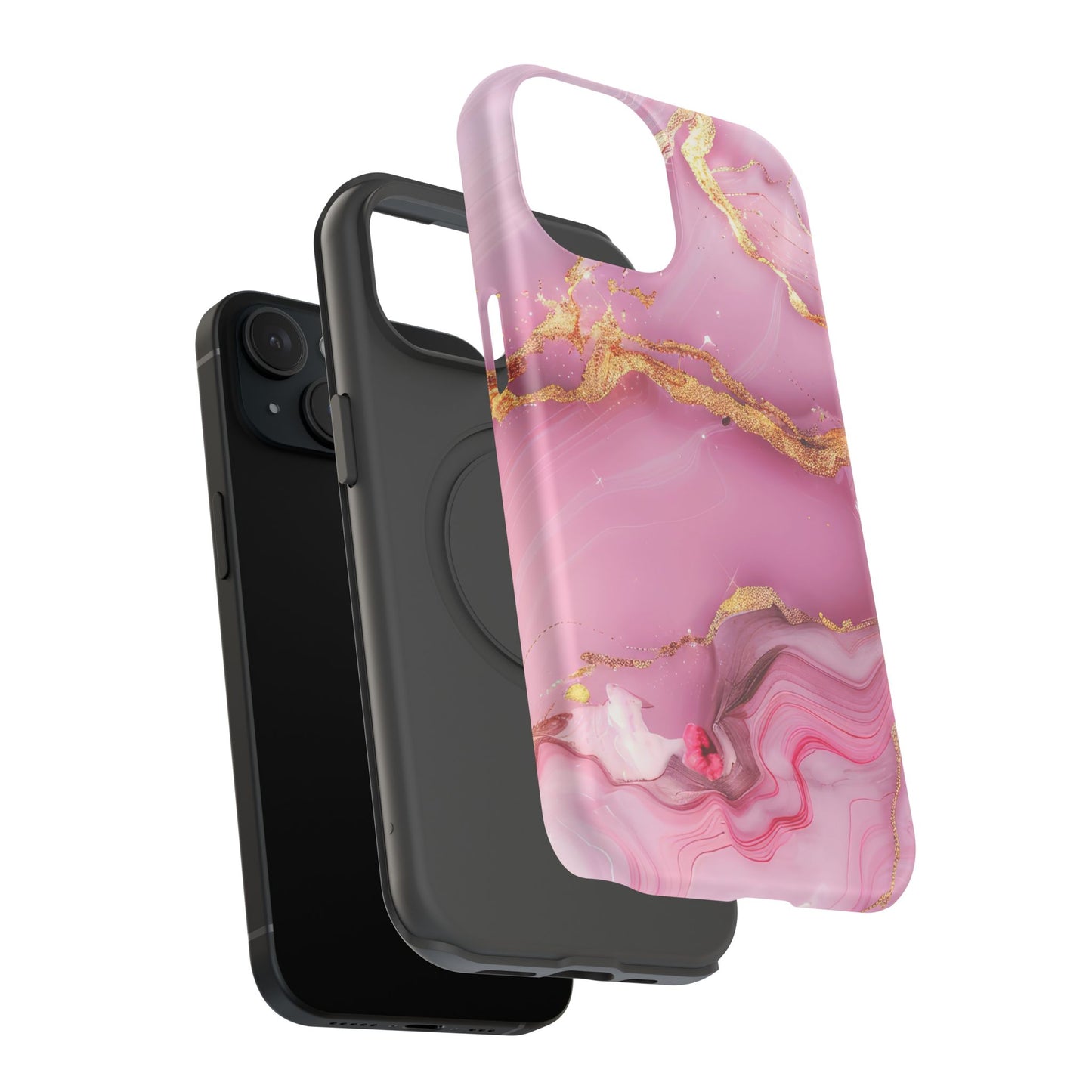 Elegant Marble Phone Case - Pink & Gold