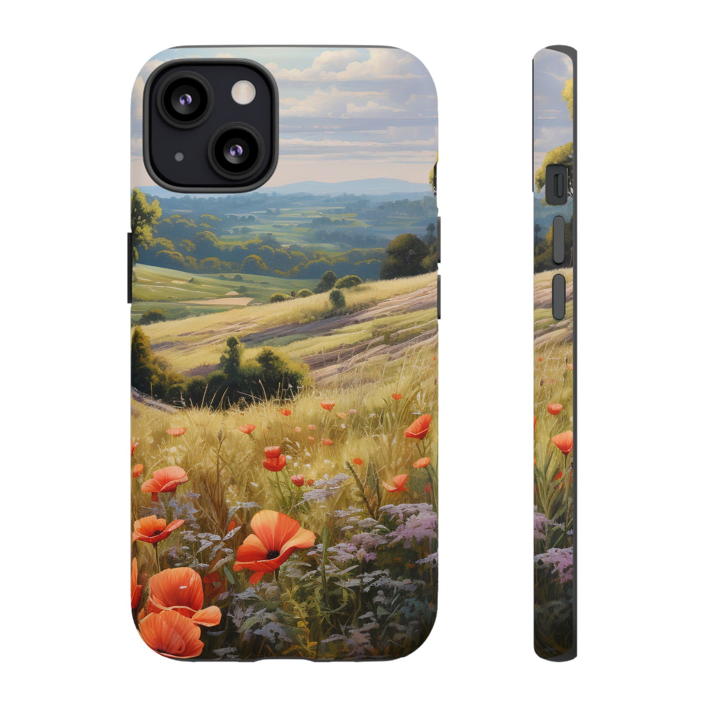Phone Case with Beautiful Poppy Field Design
