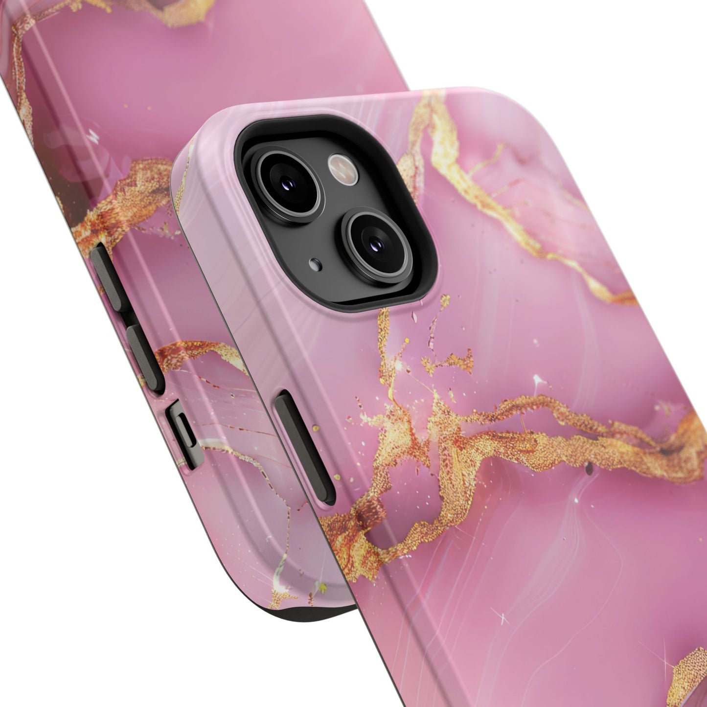 Elegant Marble Phone Case - Pink & Gold