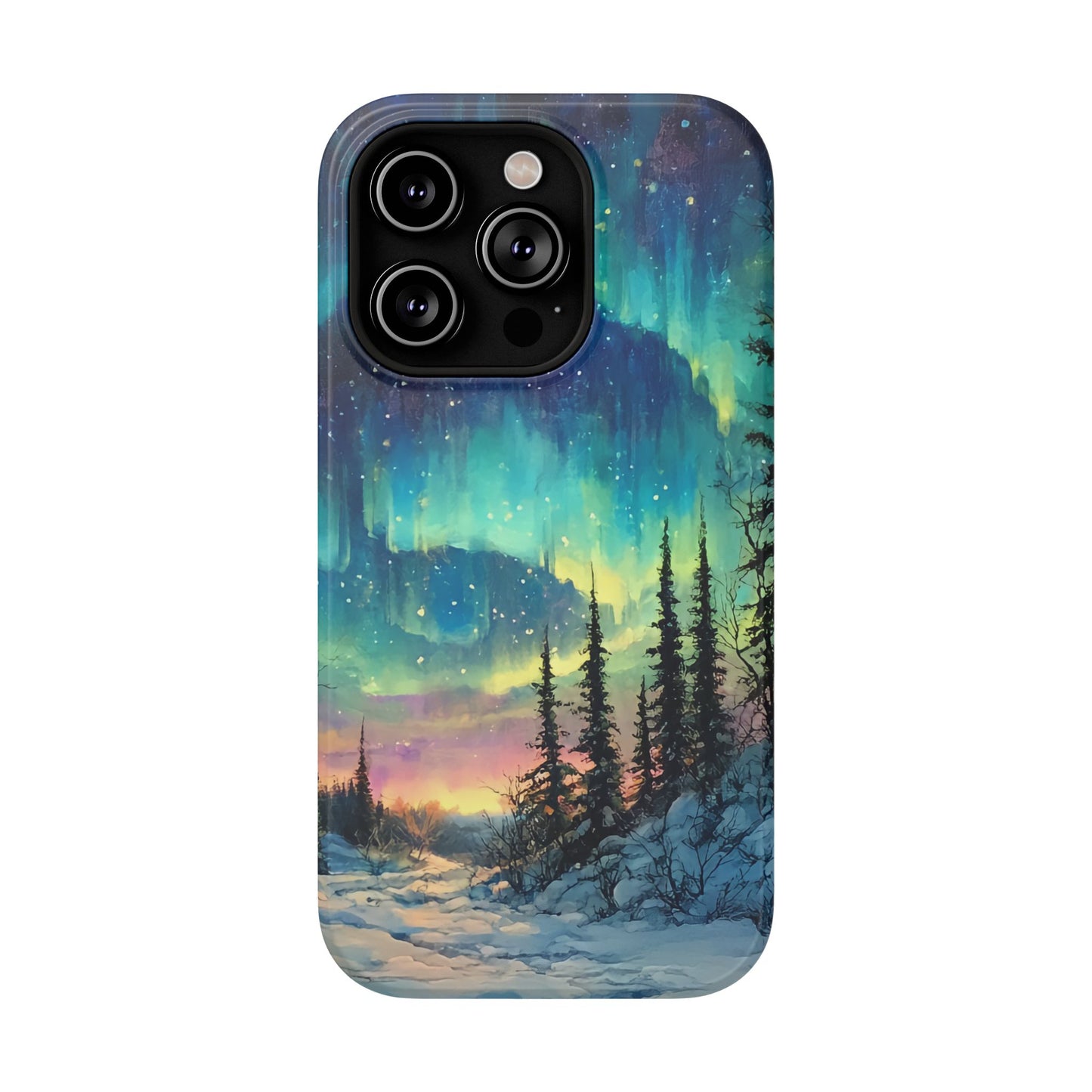 Aurora Borealis Impact-Resistant Phone Case - Durable Protection with Stunning Northern Lights Design