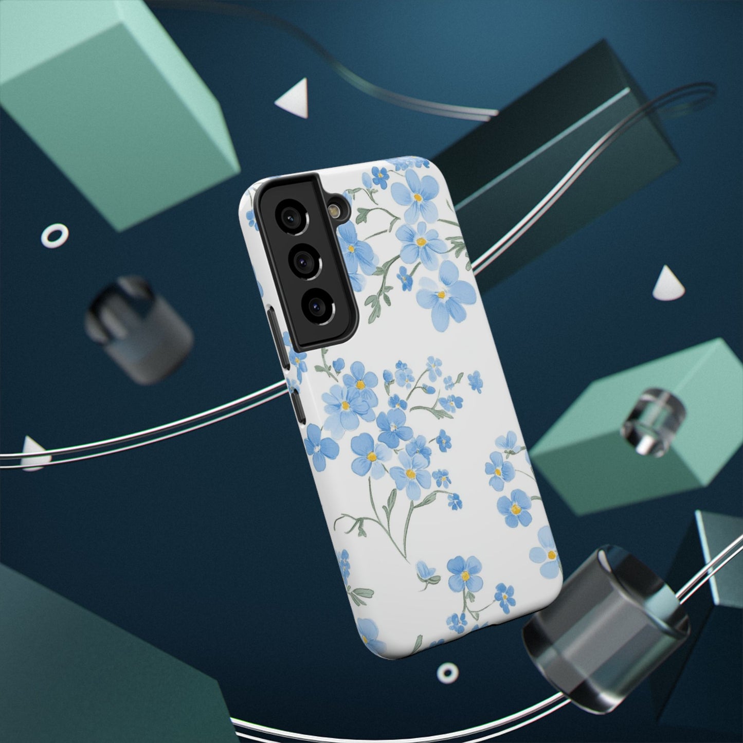 Blue Flower Design Floral Phone Case