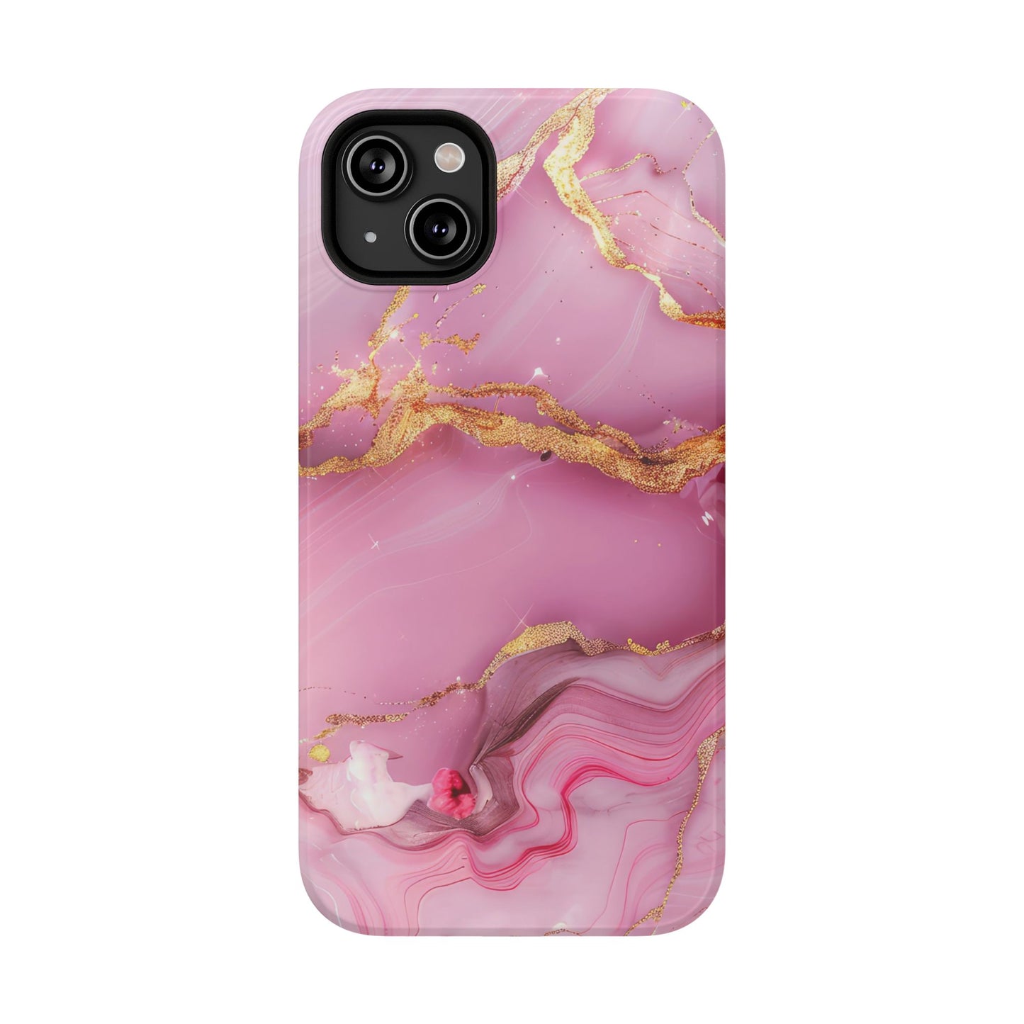 Elegant Marble Phone Case - Pink & Gold