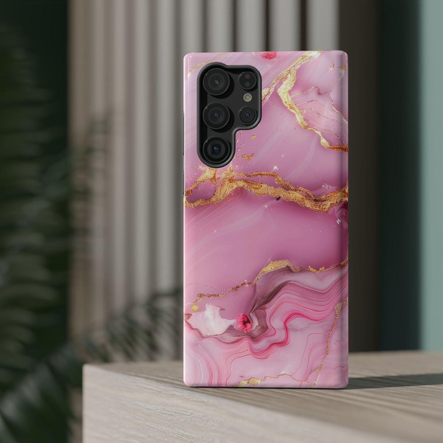 Elegant Marble Phone Case - Pink & Gold