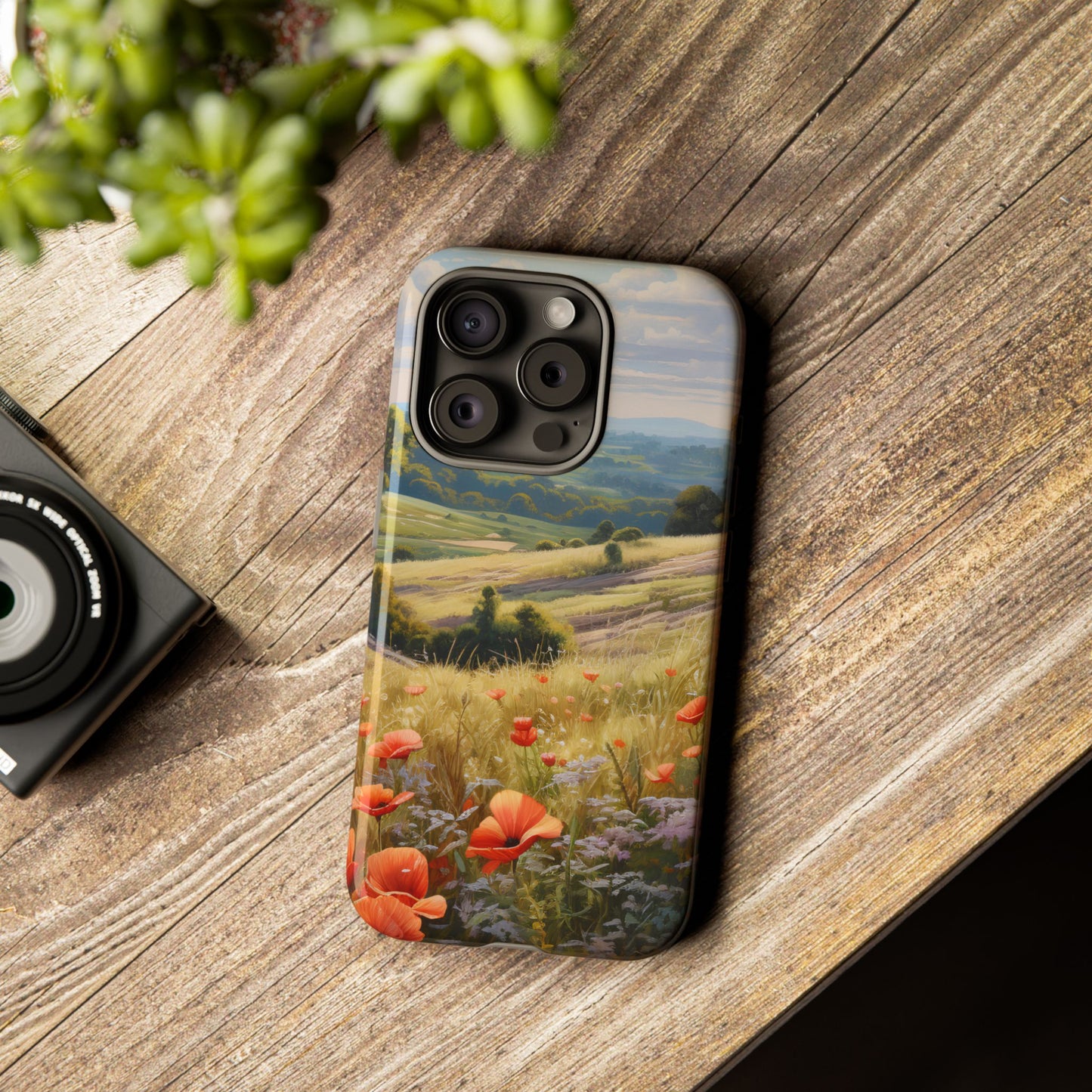 Phone Case with Beautiful Poppy Field Design